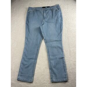 Susan‎ Graver Slim Fit Jeans Light Wash Denim Pants Comfort Stretch 18W